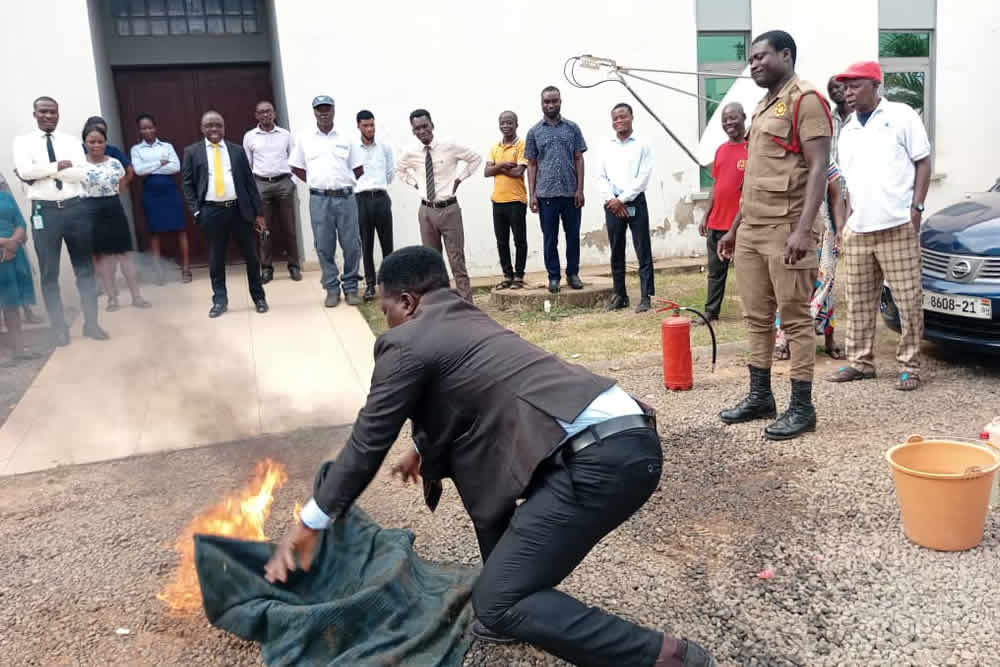 Training in fire fighting